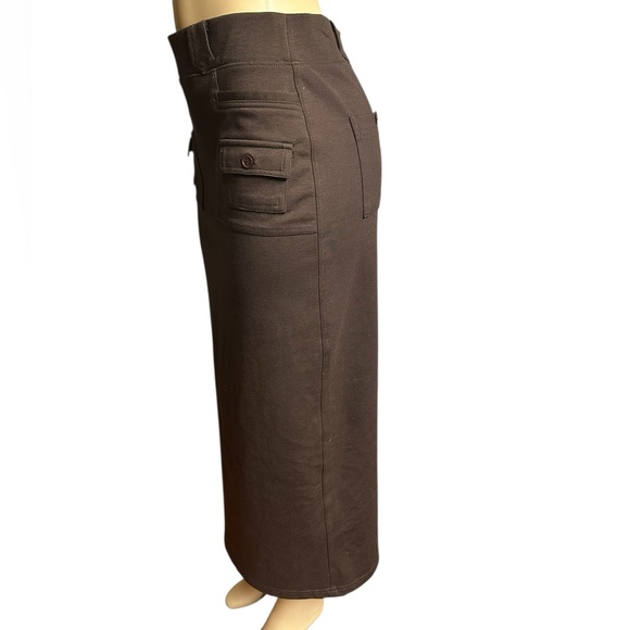 Cato Dark Brown Women’s Long Pencil Skirt - Picture 4 of 8